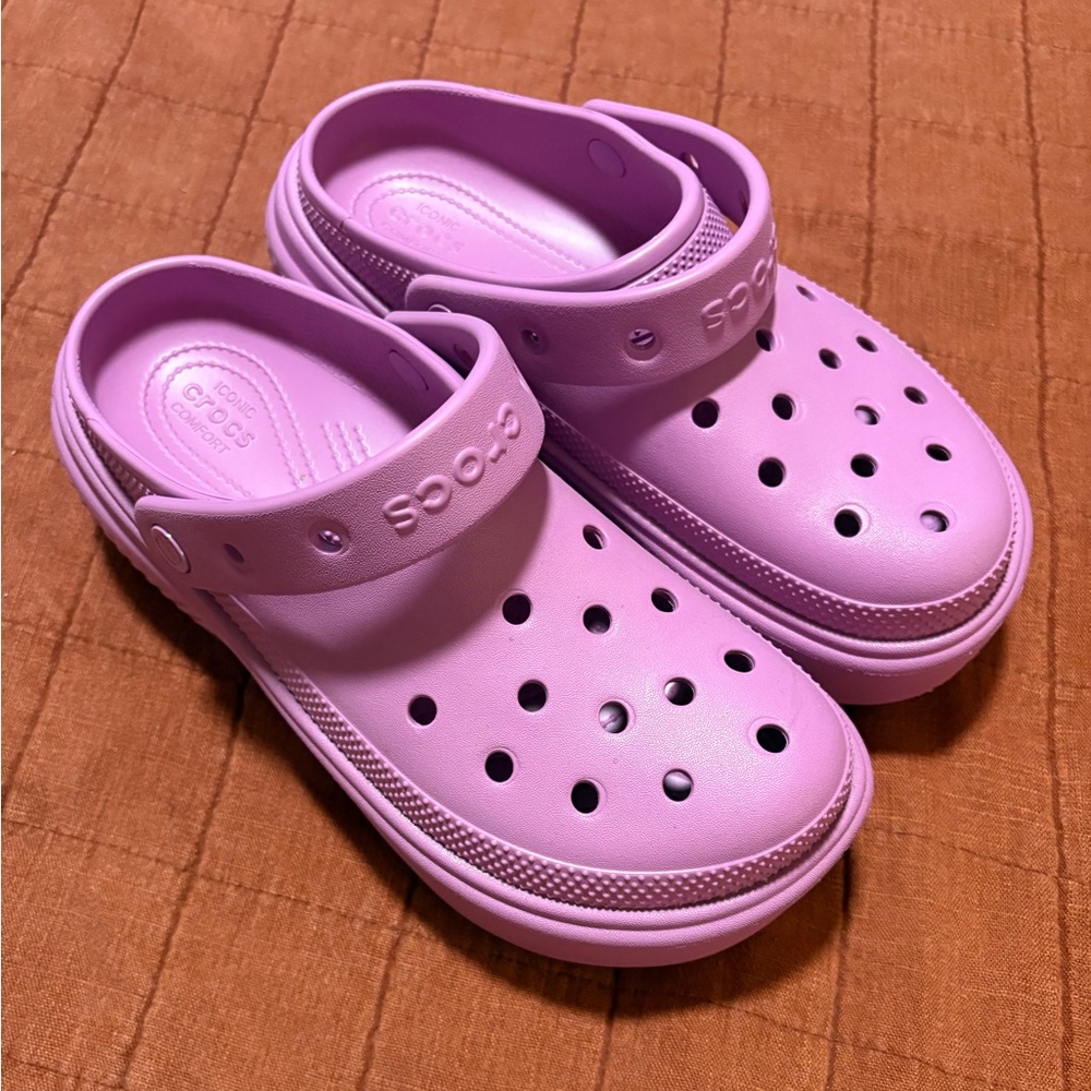 Stomp Platform Crocs Lavender Purple Clogs